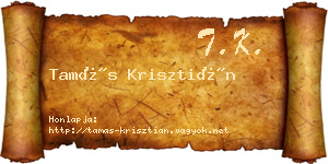 Tamás Krisztián névjegykártya